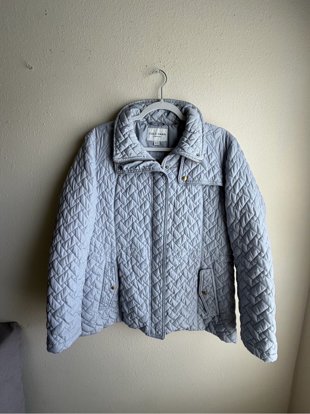 Cole Haan Pale silver Quilted Puffer Jacket
